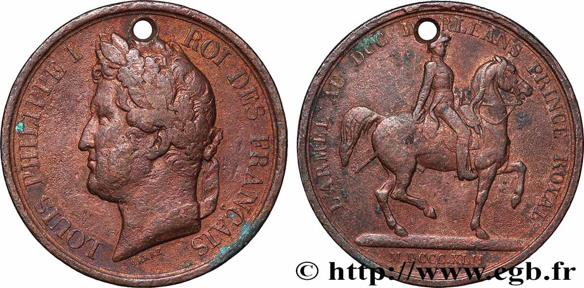 ILE DE FRANCE - TOWNS AND GENTRY Médaille, L’armée au Duc d’Orléans, prince royal VF