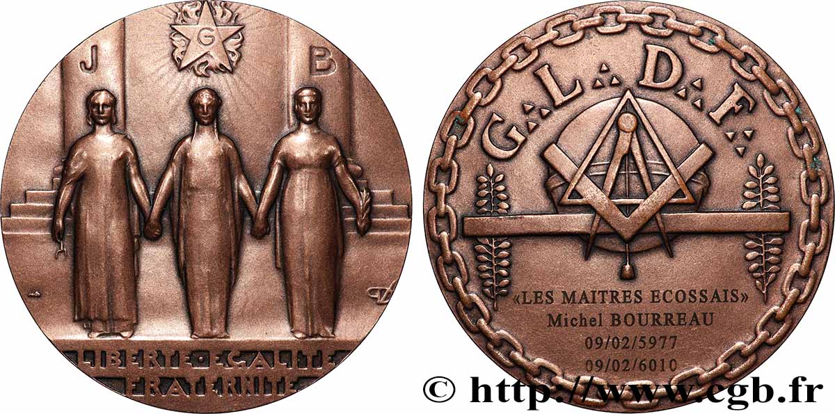 DRITTE FRANZOSISCHE REPUBLIK Médaille, A:. L:. G:. D:. G:. A:. D:. L’U:. fVZ