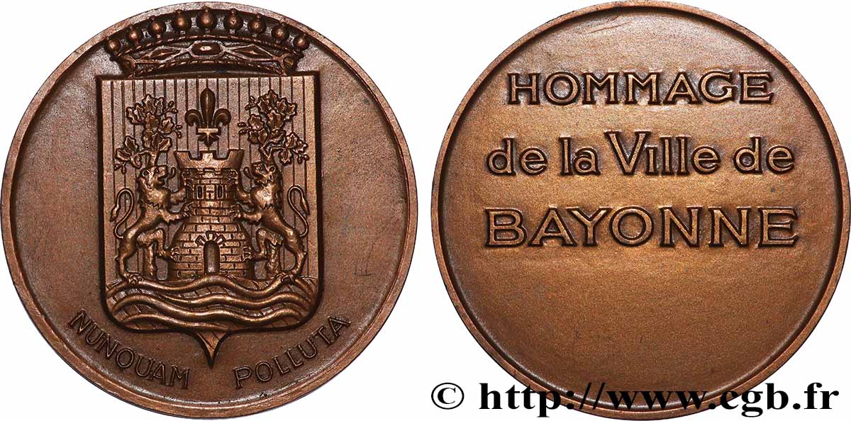 VILLES ET MAIRIES Médaille, Hommage de la ville fVZ