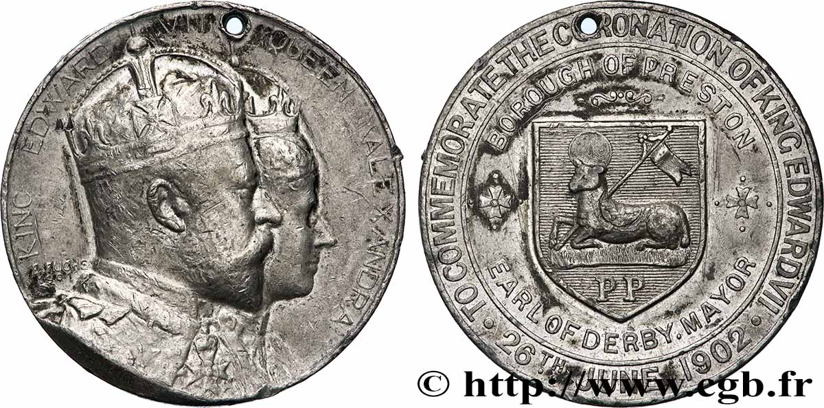 GREAT-BRITAIN - EDWARD VII Médaille, Commémoration du couronnement du roi Édouard VII XF
