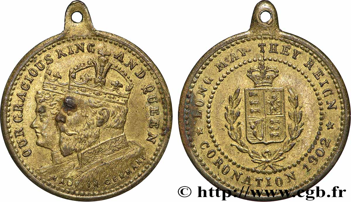 GREAT-BRITAIN - EDWARD VII Médaille, Commémoration du couronnement du roi Édouard VII AU
