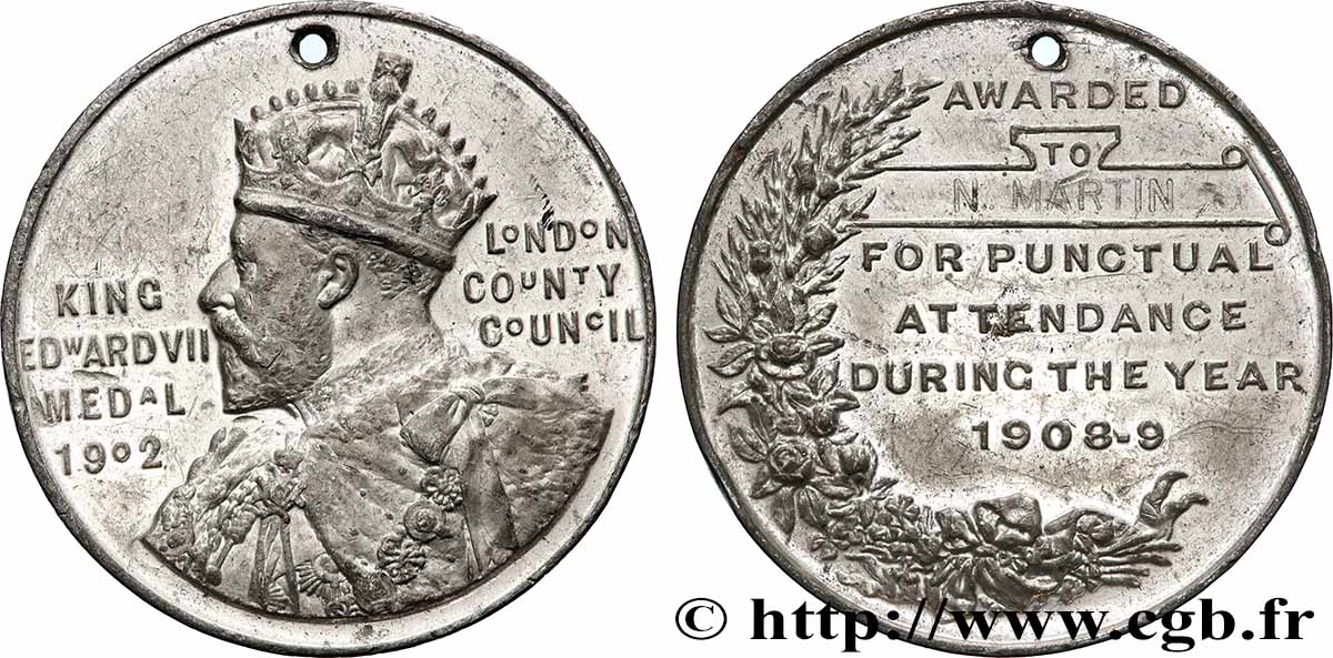 GRANDE-BRETAGNE - ÉDOUARD VII Médaille, Présence ponctuelle TTB+
