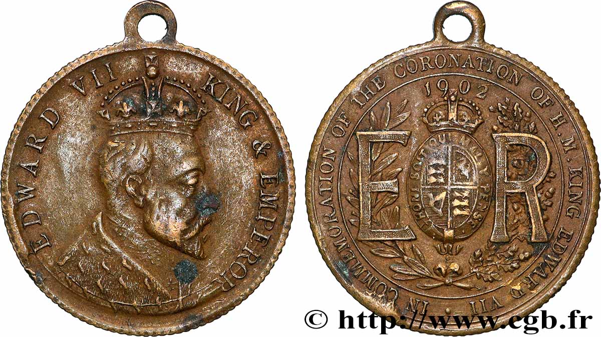 GRANDE-BRETAGNE - ÉDOUARD VII Médaille, Commémoration du couronnement du roi Édouard VII q.SPL