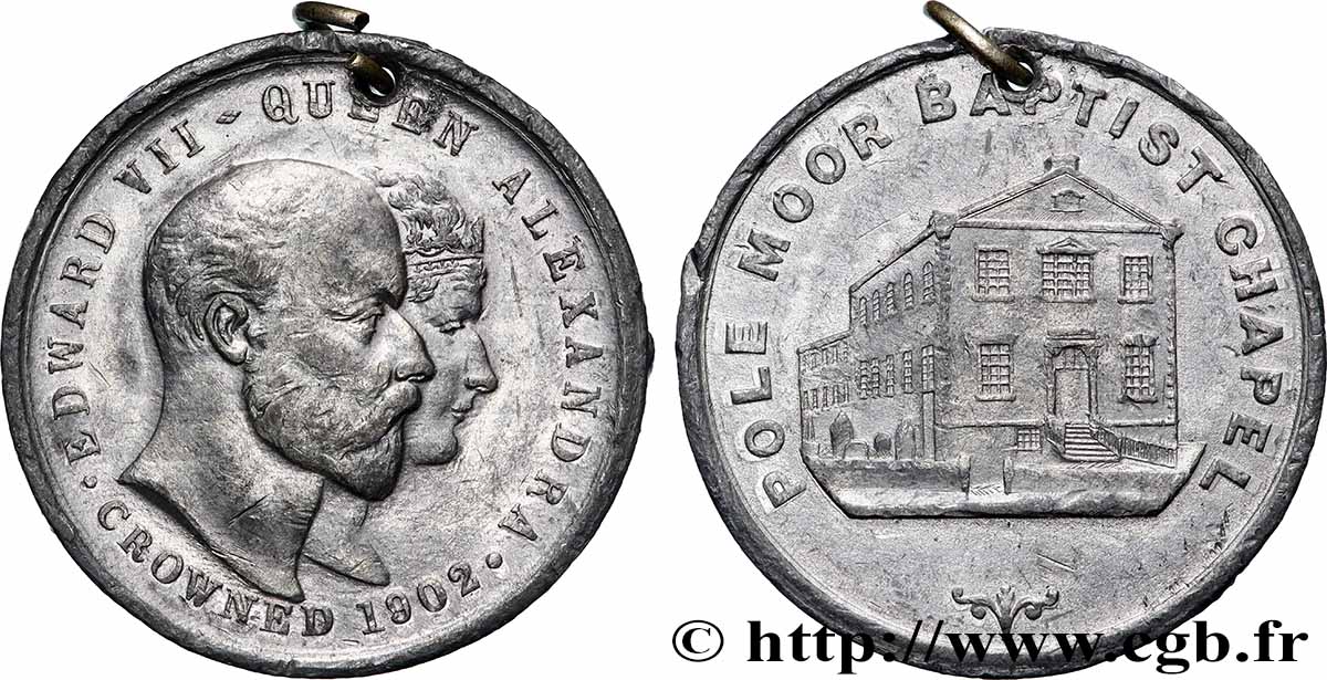 GRANDE-BRETAGNE - ÉDOUARD VII Médaille, Chapelle de Pole Moor TTB