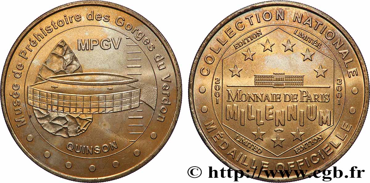TOURISTIC MEDALS Médaille touristique, Musée de préhistoire des Gorges du Verdon AU