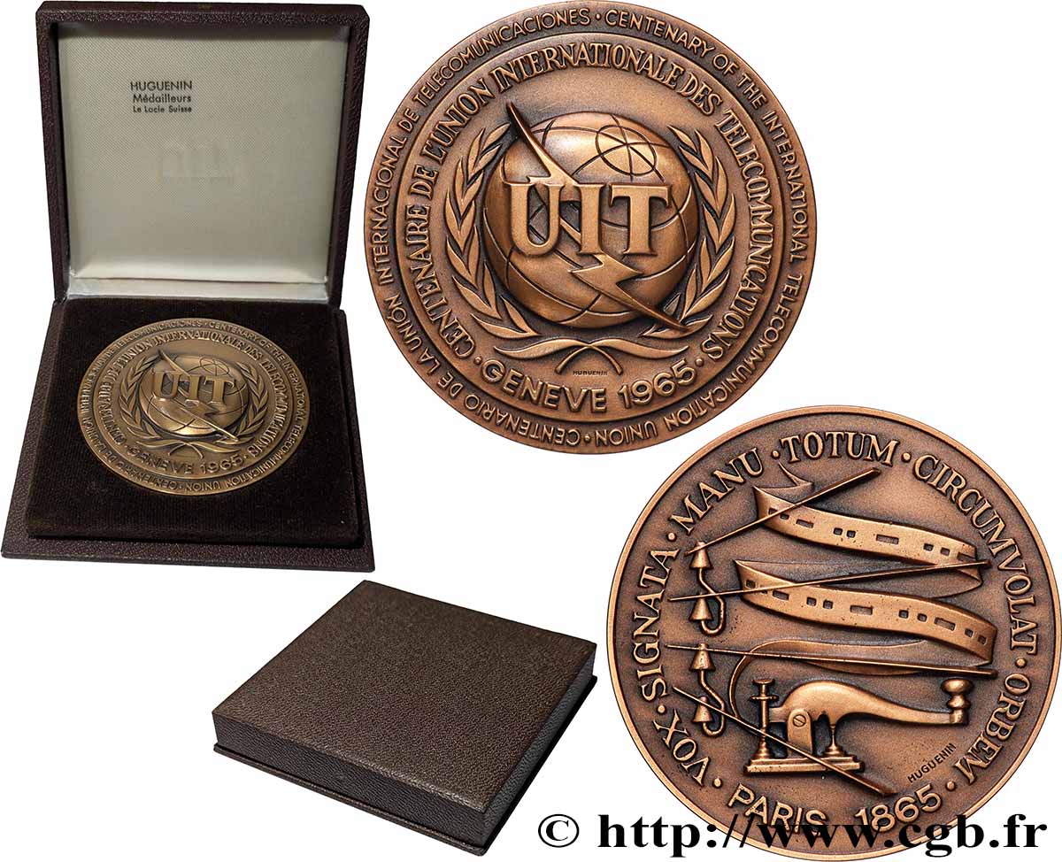 SCHWEIZ Médaille, Centenaire de l’Union Internationale des Télécommunications fST