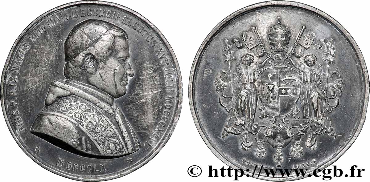 VATICAN - PIUS IX (Giovanni Maria Mastai Ferretti) Médaille, Élection du pape AU