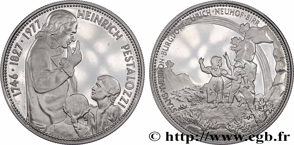 SWITZERLAND Médaille, Johann Heinrich Pestalozzi AU