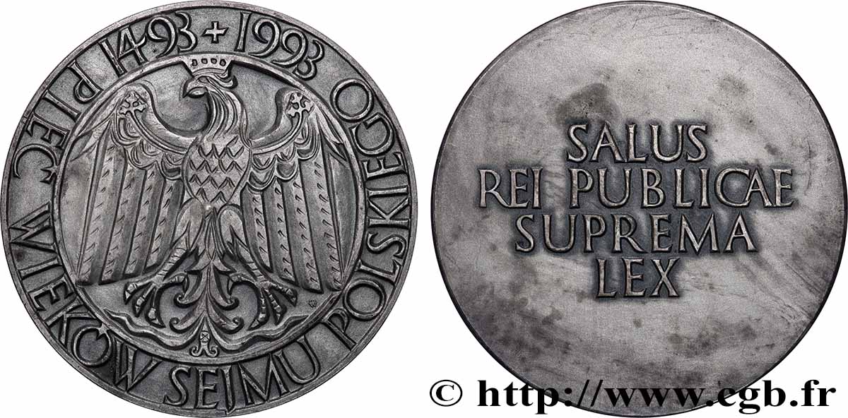 POLONIA Médaille, Cinq siècles de la Diète polonaise q.SPL