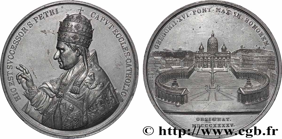 ITALIEN - KIRCHENSTAAT - GREGOR XVI. Médaille, Successeur de Saint Pierre SS/fVZ