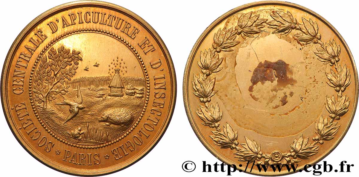 SOCIÉTÉS D AGRICULTURE, HORTICULTURE, PÈCHE ET CHASSE Médaille, Société centrale d’apiculture et d’insectologie SPL/BB