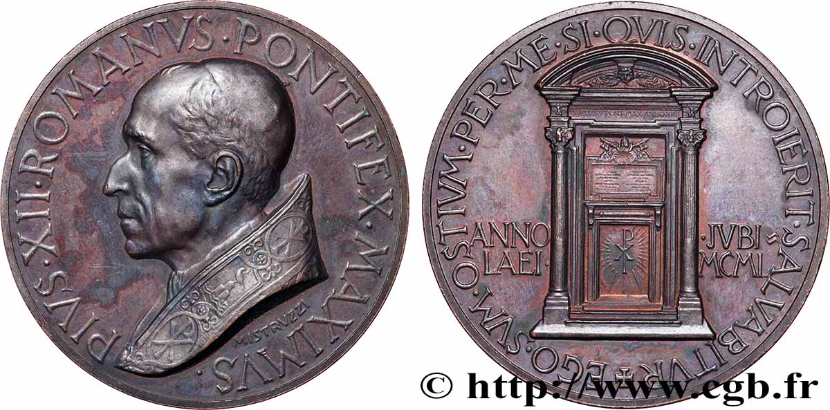 VATICAN - PIE XII (Eugenio Pacelli) Médaille, Nouvelle année jubilaire TTB+