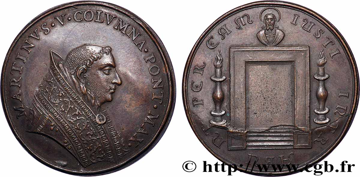 COMTAT-VENAISSIN - MARTIN V (Eudes Colonna) Médaille, Première année q.SPL