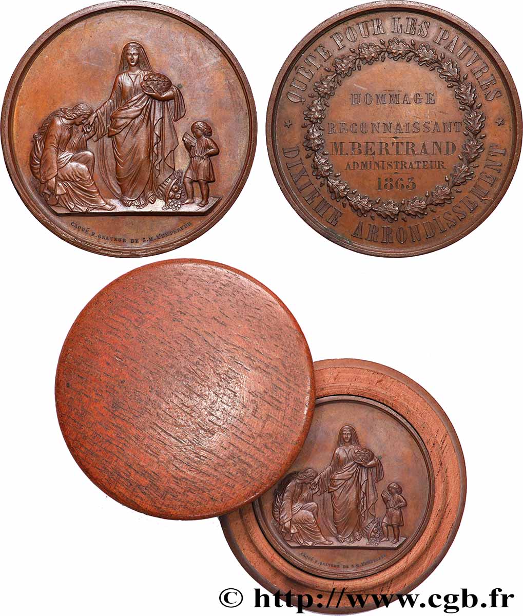 SECOND EMPIRE Médaille, Quête pour les pauvres AU