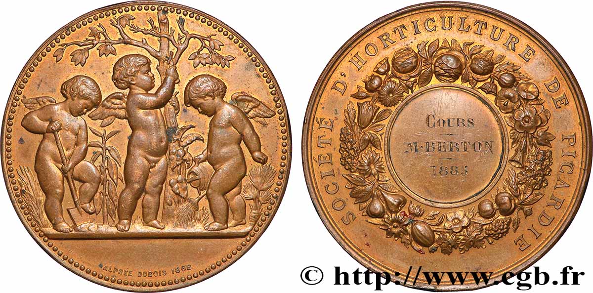 III REPUBLIC Médaille, Société d’Horticulture de Picardie AU