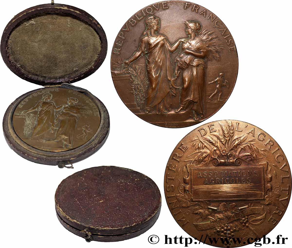 III REPUBLIC Médaille, Associations agricoles XF