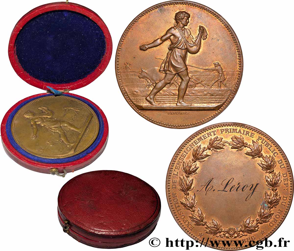III REPUBLIC Médaille, Exposition de l’enseignement primaire public AU