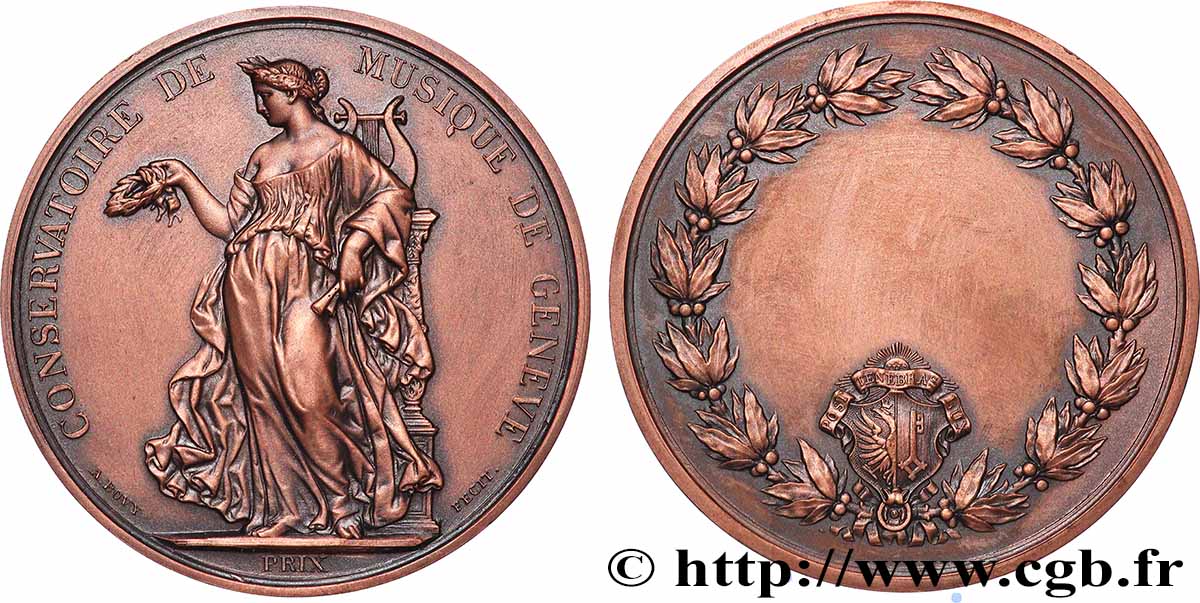 SUISSE Médaille de prix, Conservatoire de Musique TTB+
