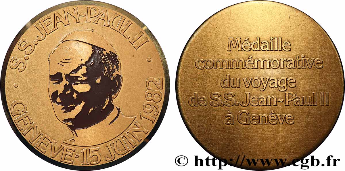 SVIZZERA Médaille, Voyage de Jean-Paul II à Genève q.SPL