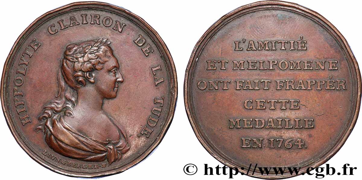 LOUIS XV DIT LE BIEN AIMÉ Médaille, Hippolyte Clairon de la Tude TTB