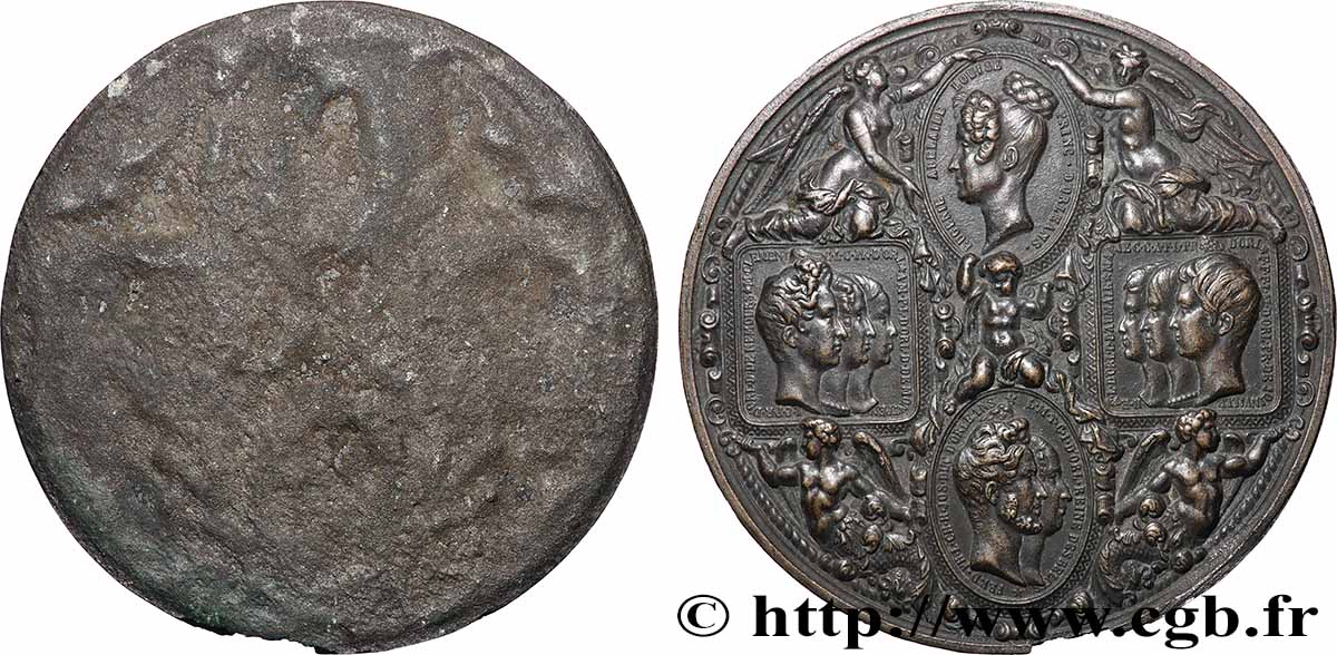 LOUIS-PHILIPPE I Médaille dynastique pour la visite de la Monnaie, tirage uniface du revers AU