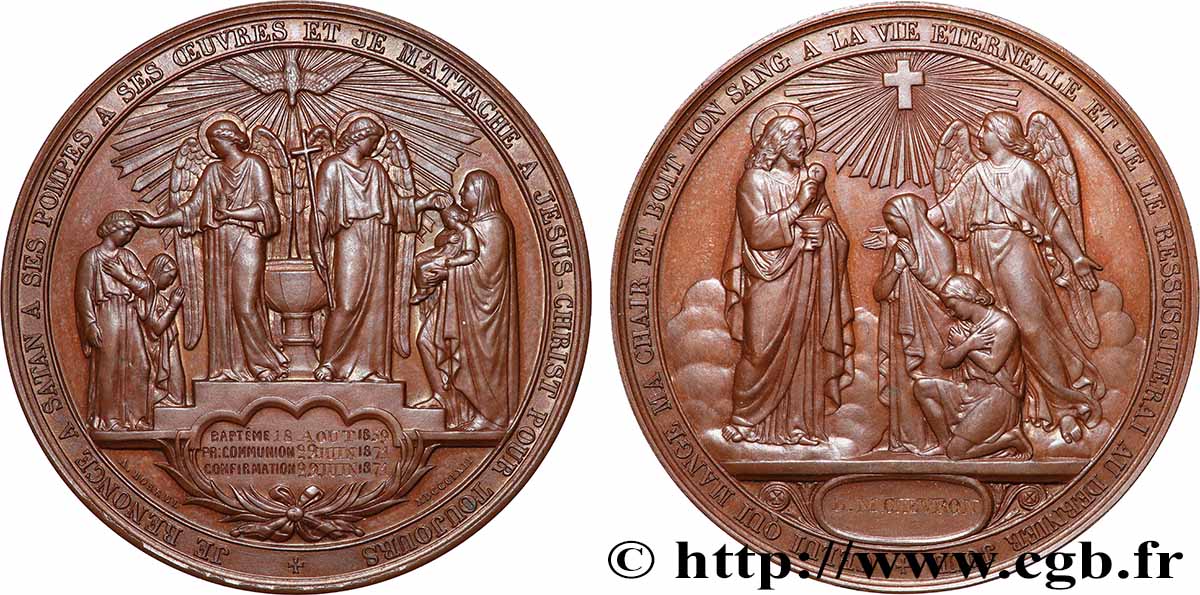 MÉDAILLES RELIGIEUSES Médaille de baptême, communion et confirmation VZ+