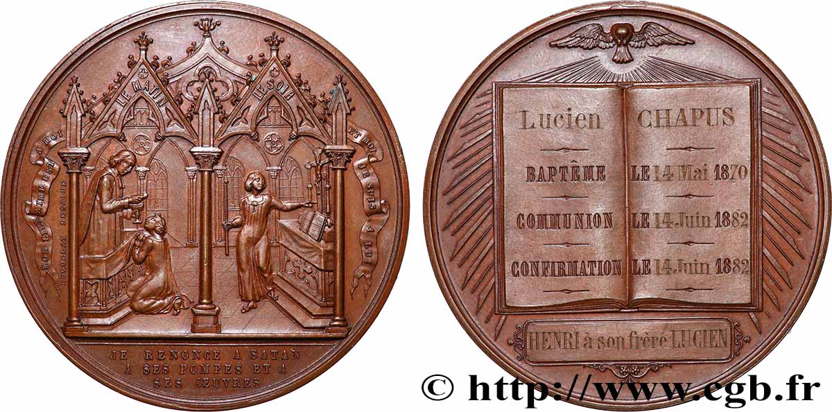MÉDAILLES RELIGIEUSES Médaille de Baptême, Communion et Confirmation SUP