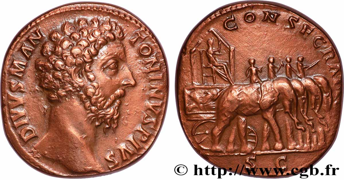 MARCUS AURELIUS Médaille, Reproduction d’un sesterce de Marc-Aurèle, n°101 VZ