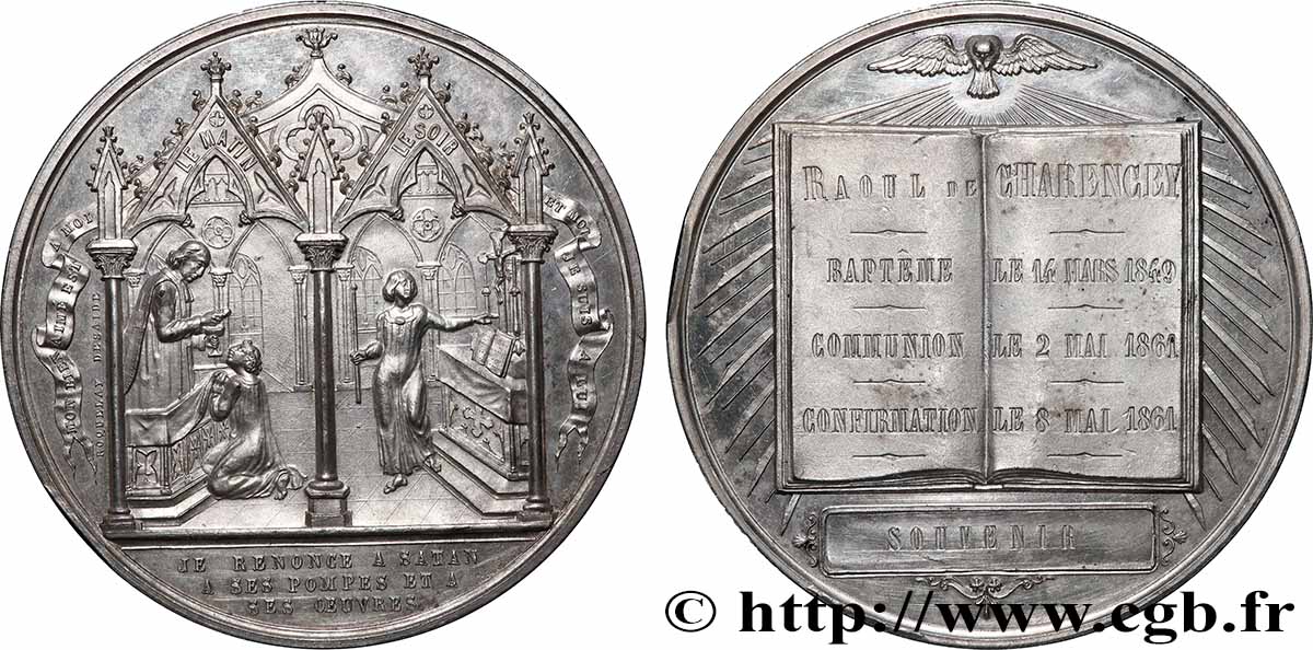 MÉDAILLES RELIGIEUSES Médaille de Baptême, Communion et Confirmation SUP