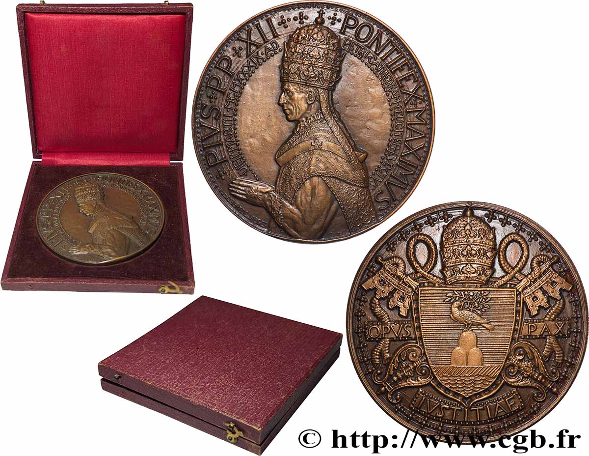VATICAN - PIE XII (Eugenio Pacelli) Médaille, Opus Pax AU