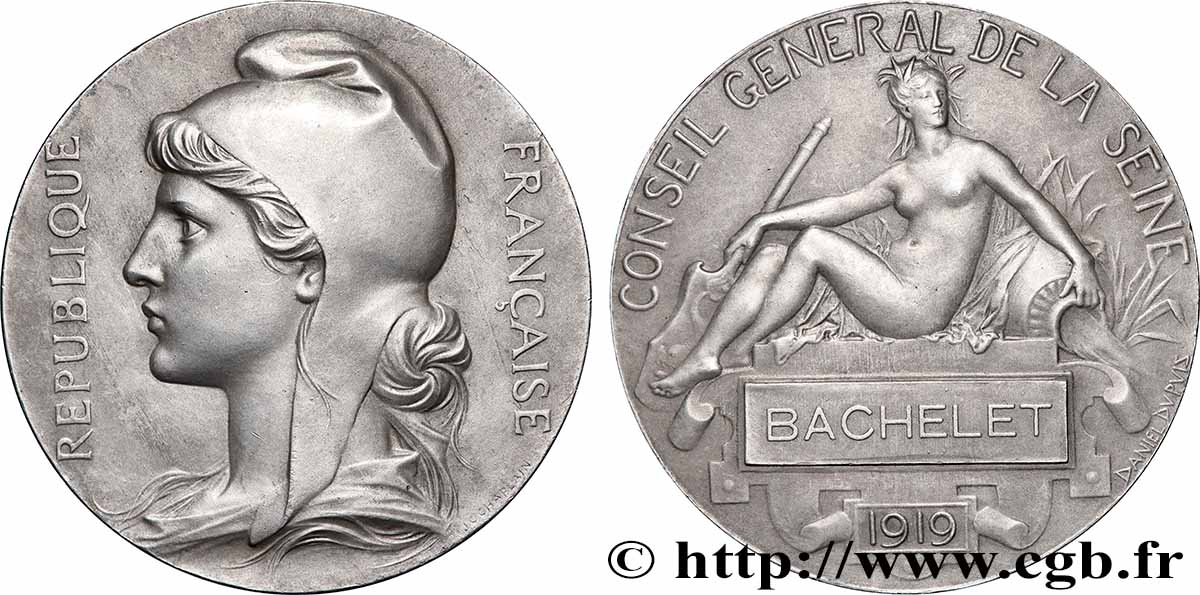 III REPUBLIC Médaille, Conseil général de la Seine AU