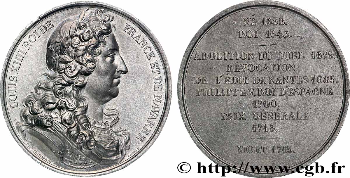 LOUIS-PHILIPPE Ier Médaille, Roi Louis XIV TTB+