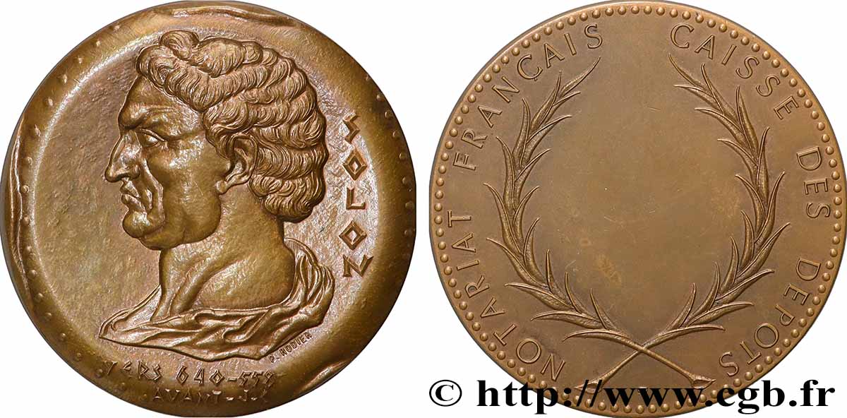 NOTAIRES DU XIXe SIECLE Médaille, Solon, Notariat français SUP