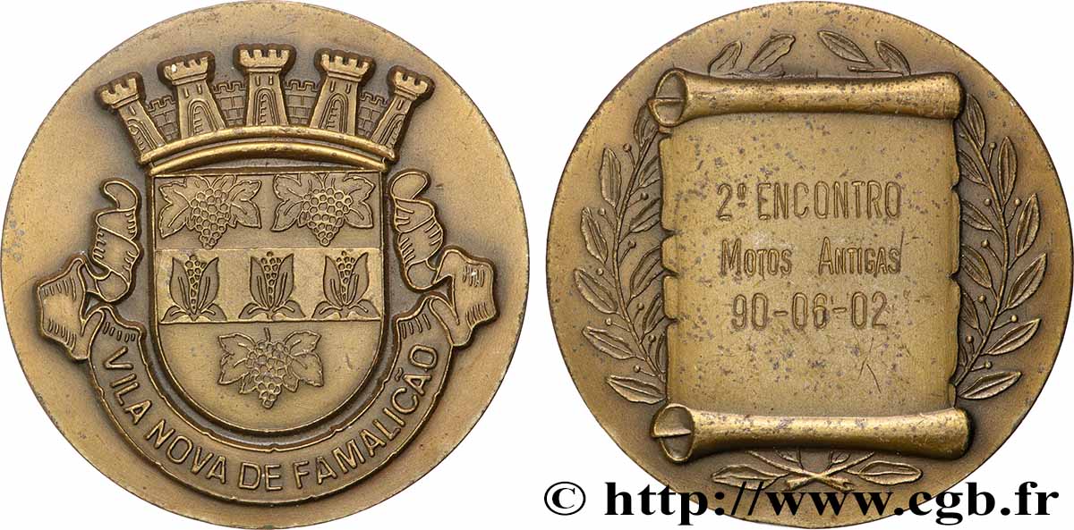 PORTUGAL Médaille, 2e Réunion de motocyclettes anciennes TTB