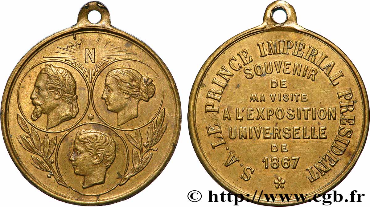 SECONDO IMPERO FRANCESE Médaille de la famille impériale, souvenir de l’Exposition q.SPL