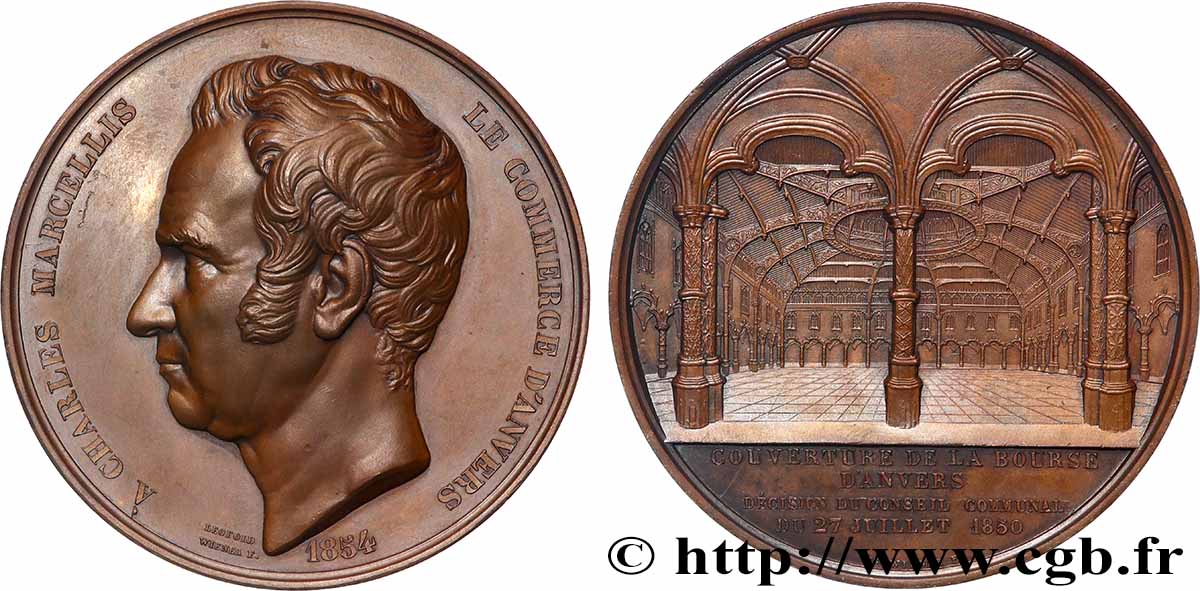 BELGIQUE - ROYAUME DE BELGIQUE - LÉOPOLD Ier Médaille, Bourse d Anvers fVZ