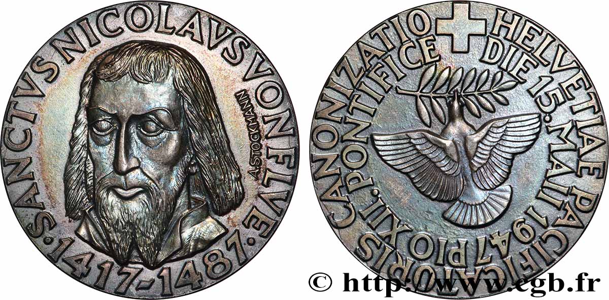 SCHWEIZ Médaille, Saint Nicolas de Flüe fVZ
