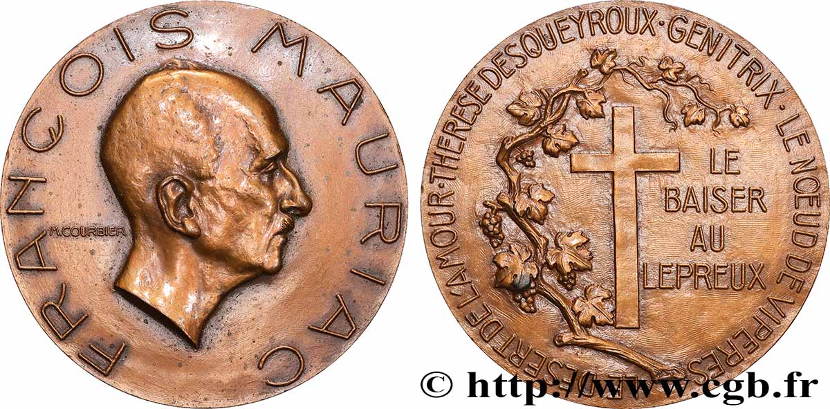 LITERATURE : WRITERS - POETS Médaille, François Mauriac MBC+