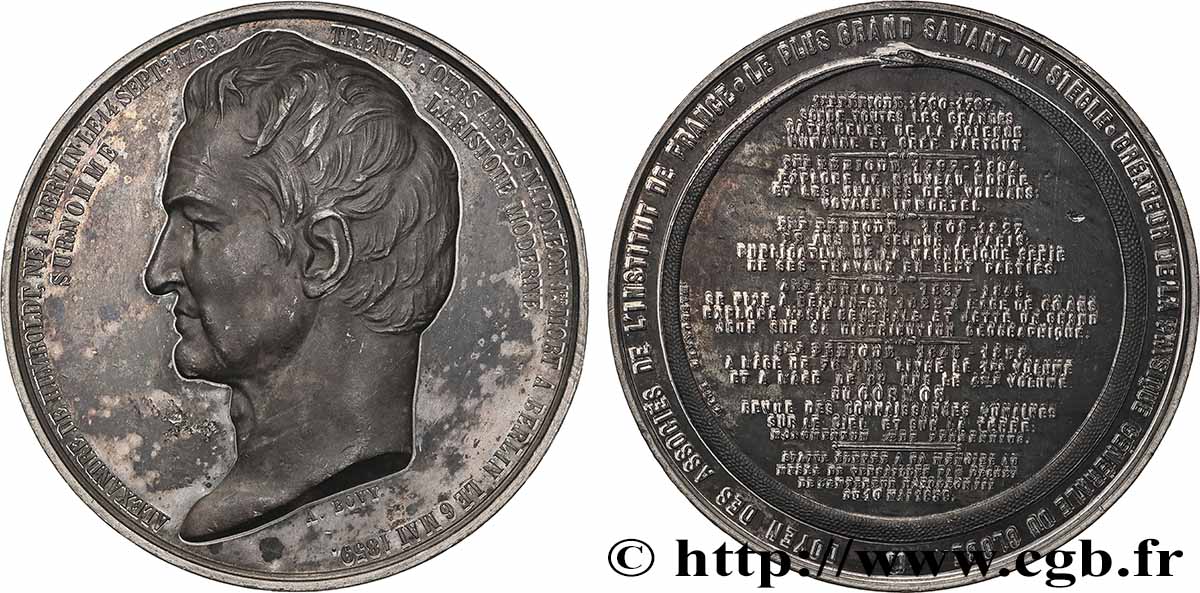 SECOND EMPIRE Médaille, Alexander von Humboldt fVZ