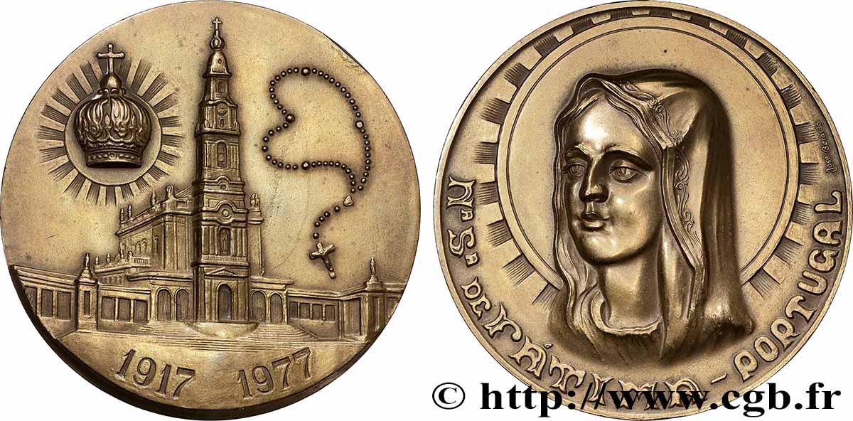 PORTUGAL Médaille, Ville de Fatima TTB+
