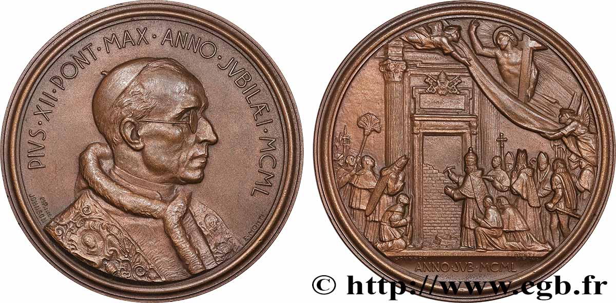 VATICAN - PIE XII (Eugenio Pacelli) Médaille, Jubilé TTB+