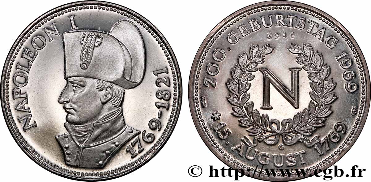 GERMANY Médaille, 200e anniversaire de la naissance de Napoléon Ier AU