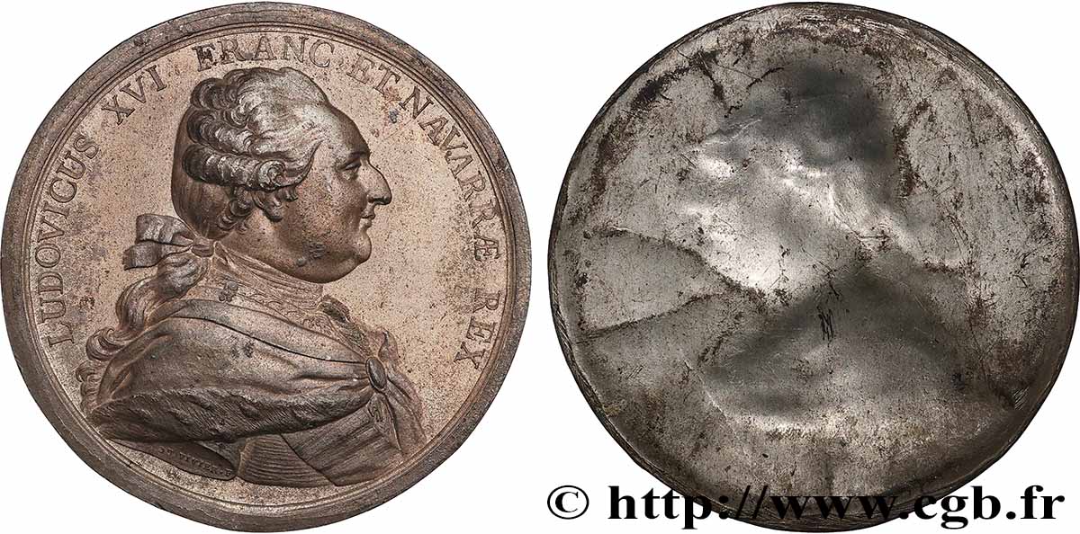 LOUIS XVI Médaille, Louis XVI, uniface AU