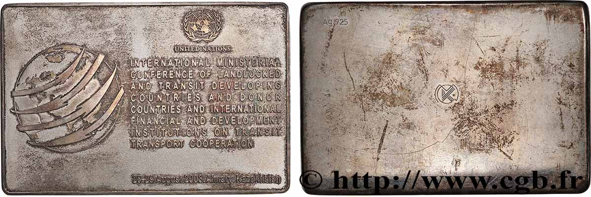 KAZAKHSTAN Plaquette, Conférence des Nations Unis XF