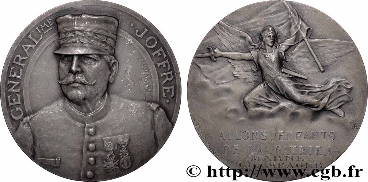 III REPUBLIC Médaille, Généralissime Joffre AU