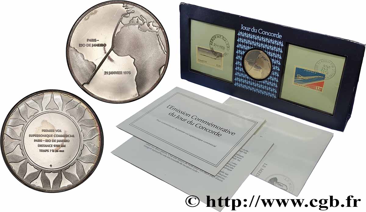 QUINTA REPUBBLICA FRANCESE Carte médaille, Jour du Concorde MS