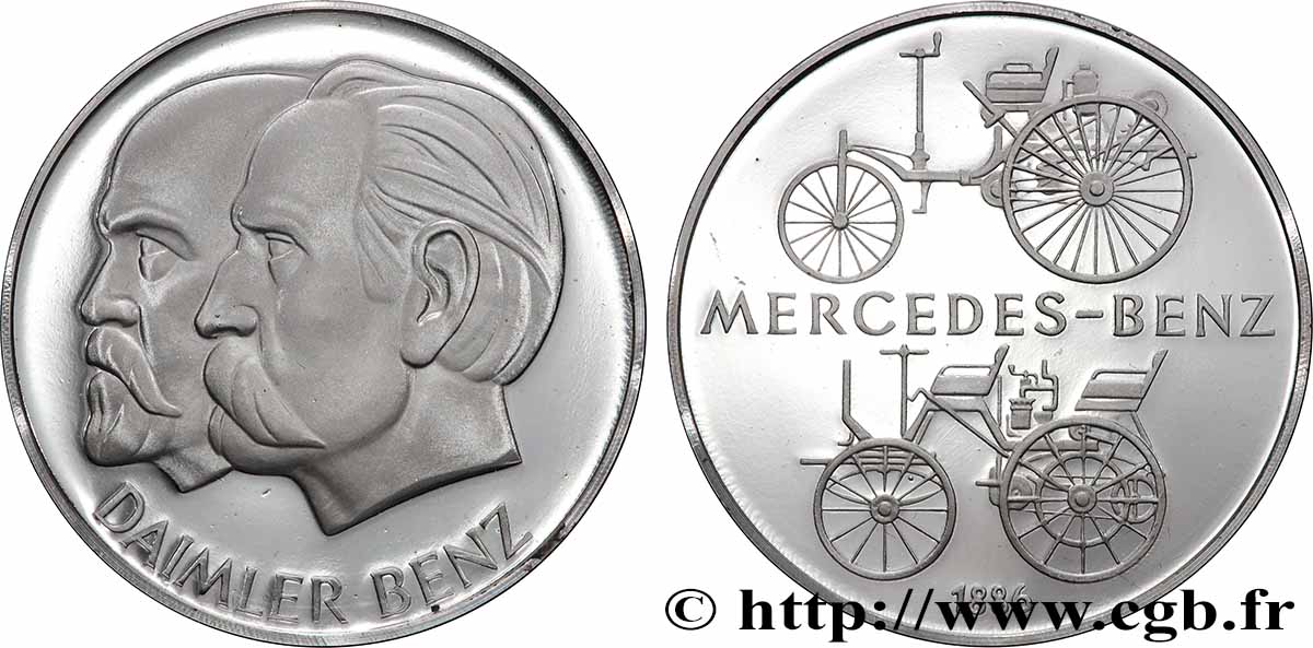 AUTOMOBILES ET VOITURES - PILOTES ET INVENTIONS Médaille, 75 ans de motorisation, Daimler-Benz SUP