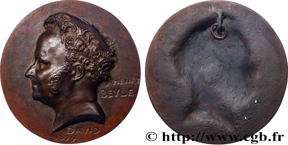 LITTÉRATURE : ÉCRIVAINS/ÉCRIVAINES - POÈTES Fonte, Henri Beyle par David d’Angers SUP