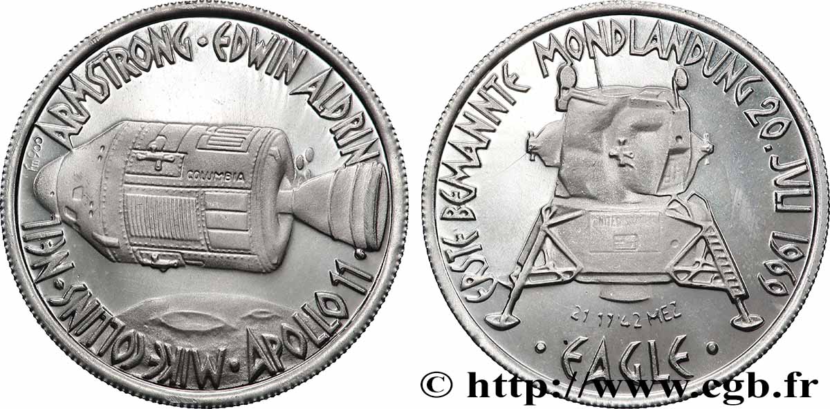 ÉTATS-UNIS D AMÉRIQUE Médaille, Apollo 11 TTB+