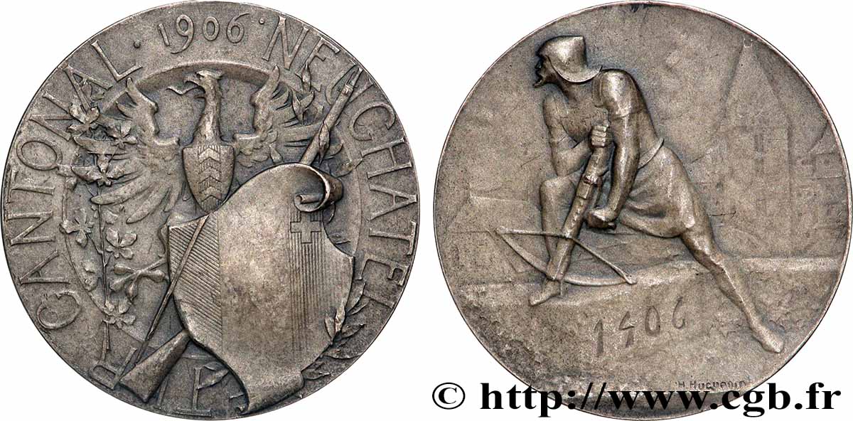 SWITZERLAND Médaille, Tir cantonal neuchatelois AU